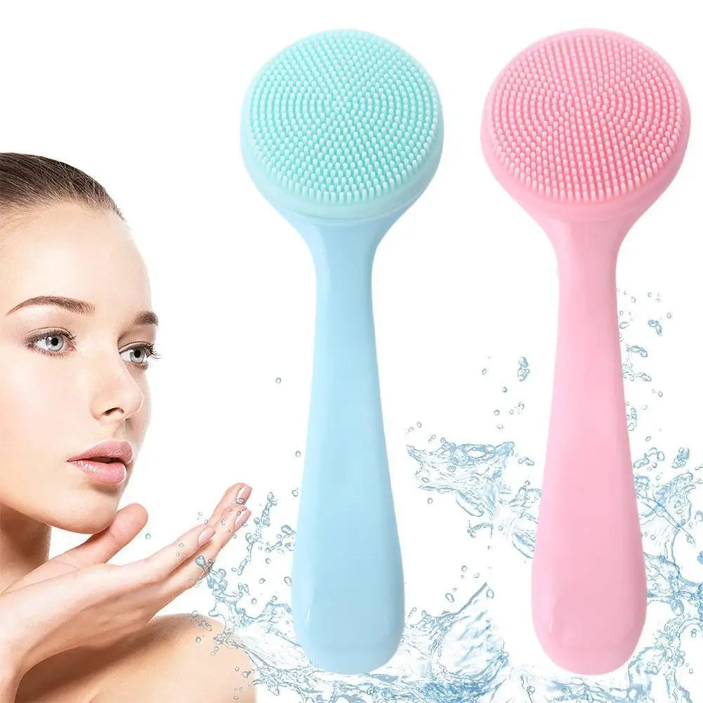 Silicone Facial Cleansing Brush – Gentle Exfoliating Skin Care Massage Tool for Deep Cleaning & Blackhead Removal