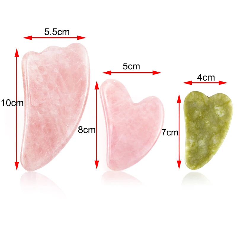 Natural Rose Jade Gua Sha - Facial & Body Massager for Skin Lifting & Wrinkle Care