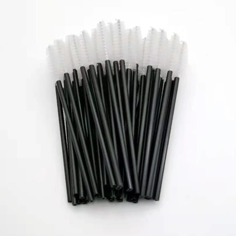 50 Pcs Eyelash Makeup Brushes – Diamond Handle Crystal Mascara Wands