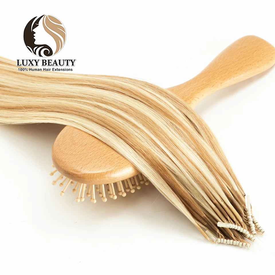 8D Micro Bead Hair Extensions – Human Hair Nano Ring with Invisible Mini Silicone Beads, Available in Black, Brown & Blonde Microlink Styles