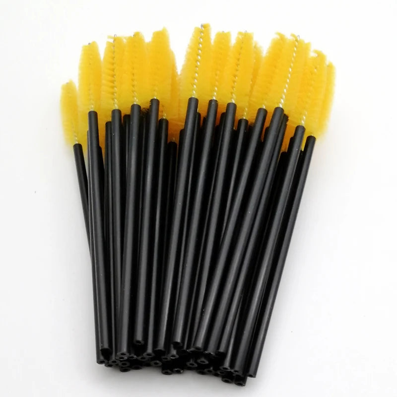 50 Pcs Eyelash Makeup Brushes – Diamond Handle Crystal Mascara Wands