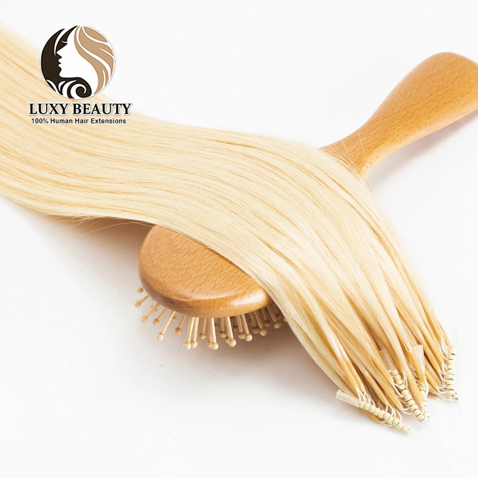 8D Micro Bead Hair Extensions – Human Hair Nano Ring with Invisible Mini Silicone Beads, Available in Black, Brown & Blonde Microlink Styles