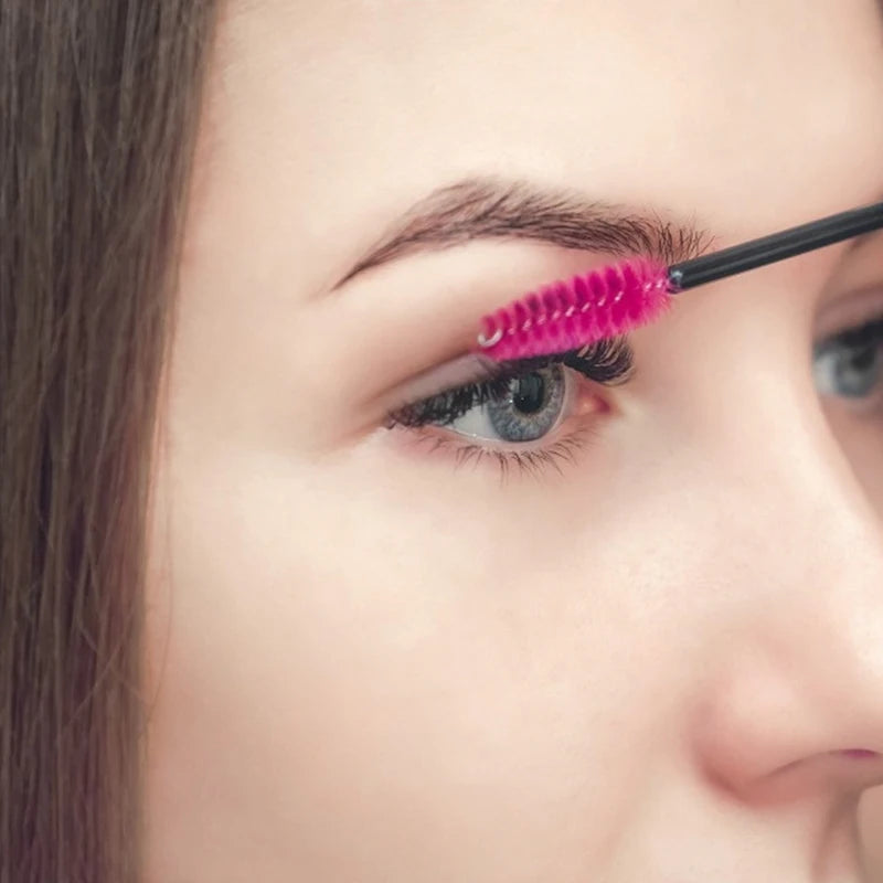 50 Pcs Eyelash Makeup Brushes – Diamond Handle Crystal Mascara Wands