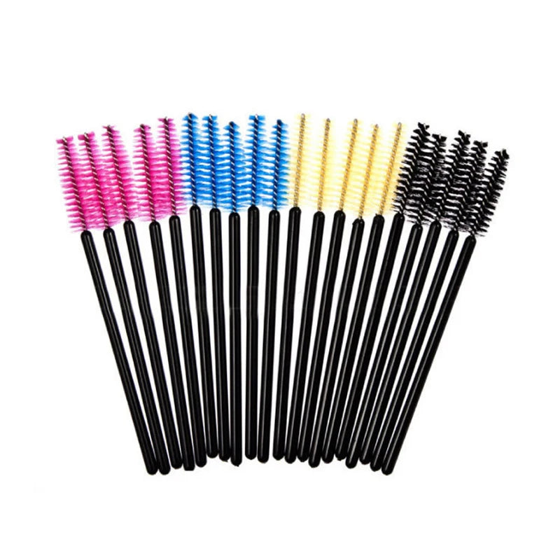 50 Pcs Eyelash Makeup Brushes – Diamond Handle Crystal Mascara Wands