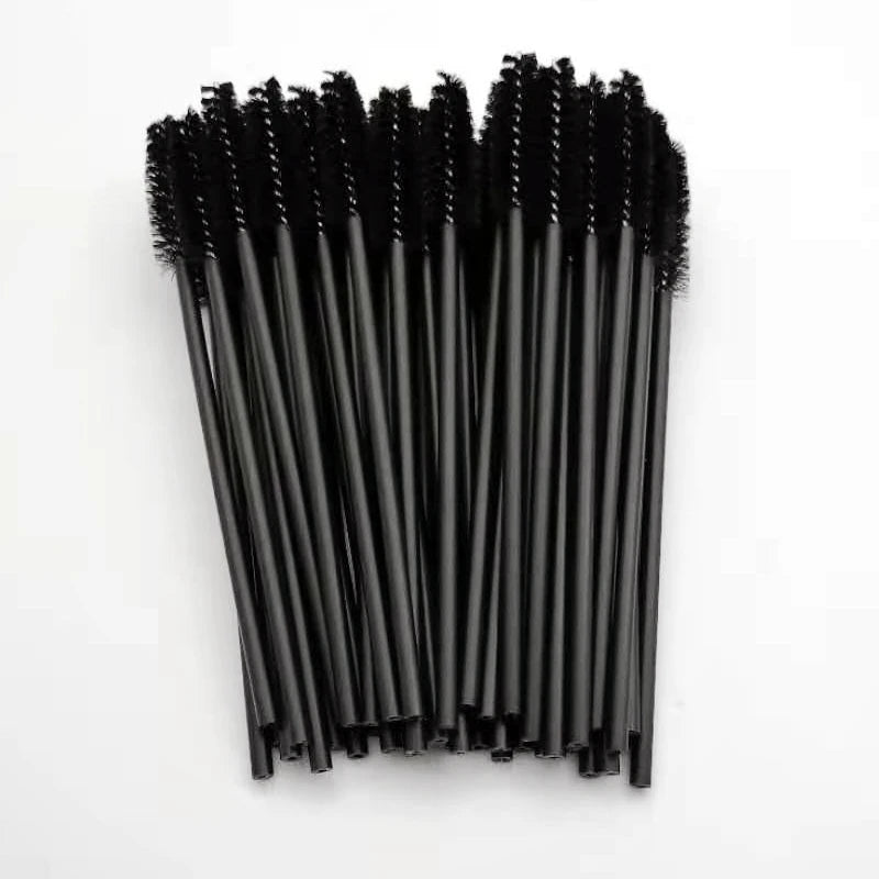 50 Pcs Eyelash Makeup Brushes – Diamond Handle Crystal Mascara Wands