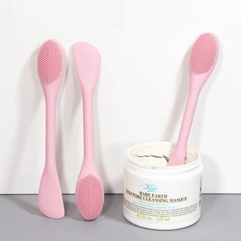 Double Headed Silicone Face Cleansing Scrubber Brush – Facial Mask Applicator & Makeup Brush for Skin Care