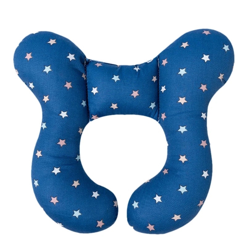 Cartoon Print U-Shaped Pillow for Babies – Neck Protection Travel Pillow for Strollers, Baby Head Shaped Pillow for 0-3 Years