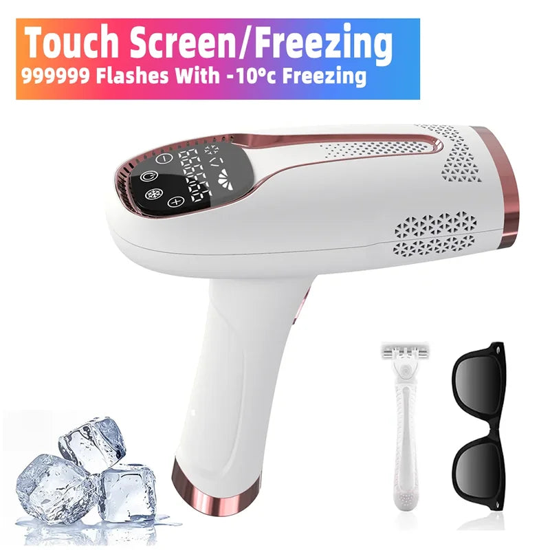 IPL Laser Epilator 999,999 Flashes Painless Hair Removal for Women & Men, Bikini & Body Trimmer, Home Use