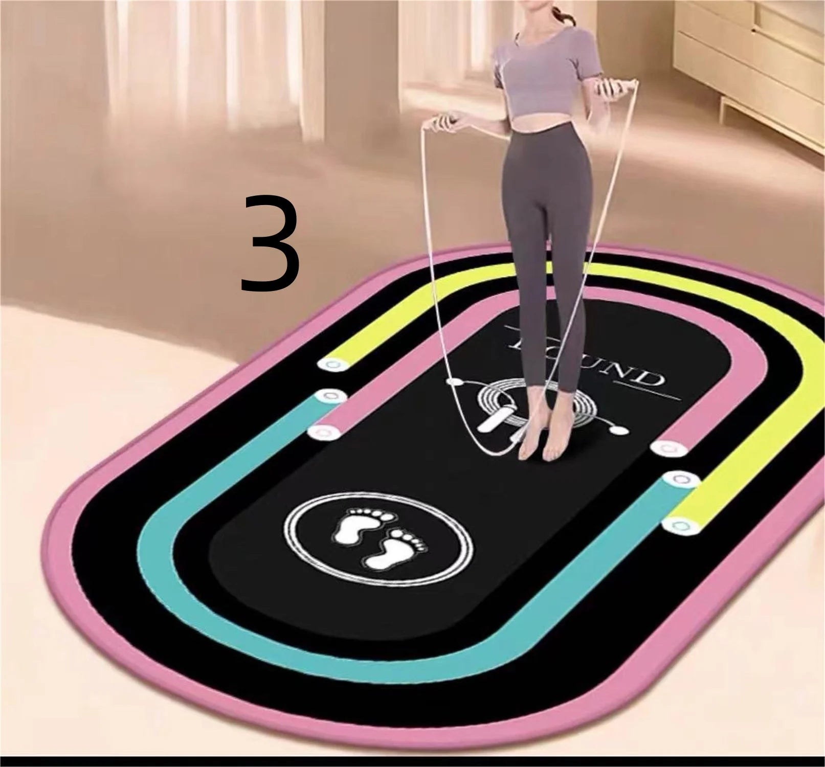 Home Fitness Floor Mat – Shock Absorbing, Sound Insulating & Non-Slip Mat for Skip Rope Workouts