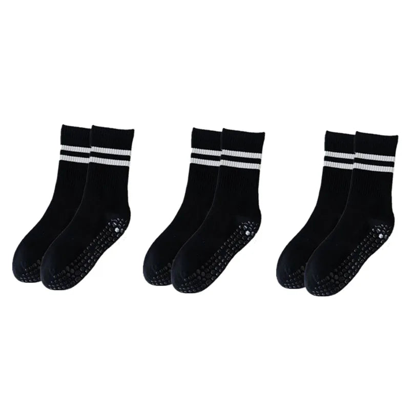 3-Pair Pilates Socks – Anti-Slip Silicone Floor Socks for Yoga, Dance & Fitness Exercise