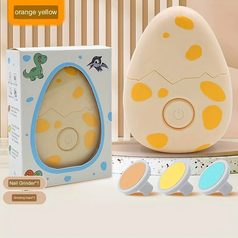 Baby Newborn Electric Nail Trimmer – Safe, Quiet Dinosaur Shaped Nail Clippers with 3 Grinding Heads for Gentle Grooming