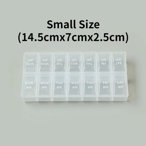 Weekly Travel Pill Organizer - 7 Days, 14 Compartments