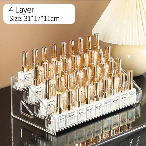 Acrylic Nail Polish Display Rack Transparent Cosmetic 3/4/5/6/7 Layers