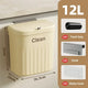 8.5/12L Wall-Mounted Hanging Trash Can with Lid - Kitchen Cabinet Door, Bathroom, and Toilet Wastebasket