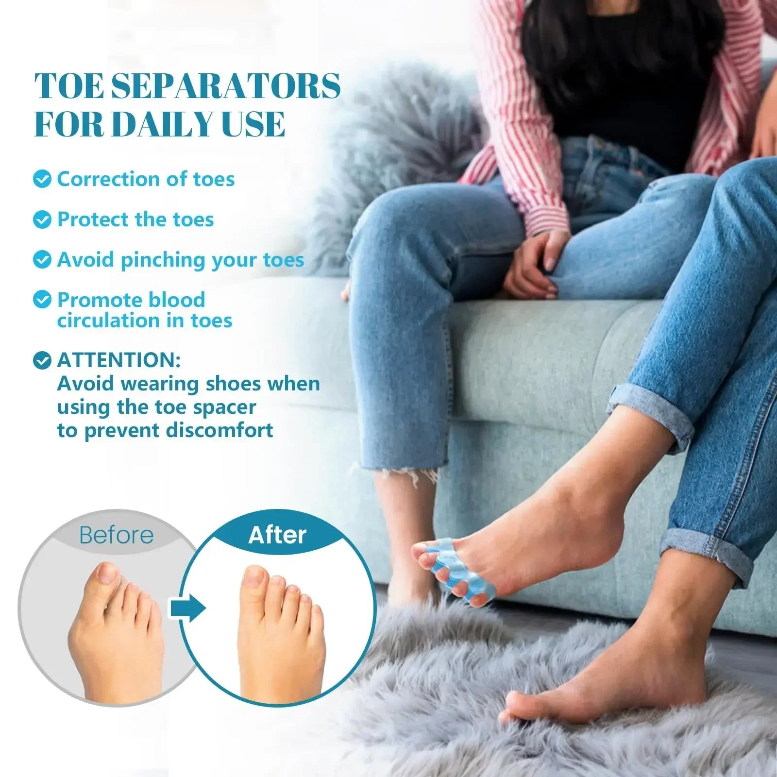 Silicone Toe Separators | Bunion Corrector & Toe Alignment Support