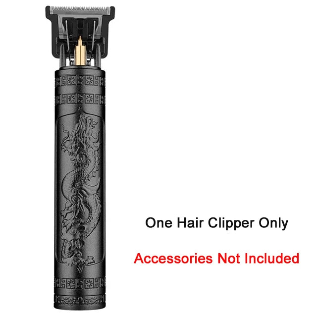 Vintage T9 Hair Clipper – Electric Rechargeable Hair Cutting Machine, Professional Men’s Shaver & Barber Trimmer (Dragon/Buddha Design)