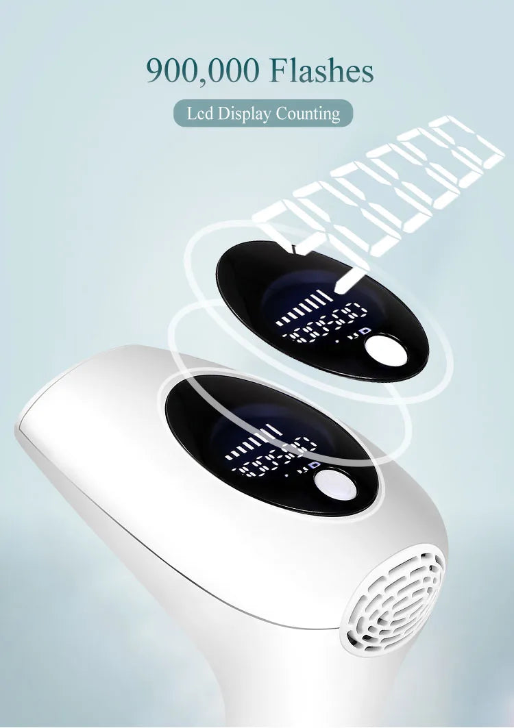 900,000 Flashes IPL Laser Hair Removal Device, Permanent Painless Epilator for Women, Home Use - Full Body, Face, Bikini