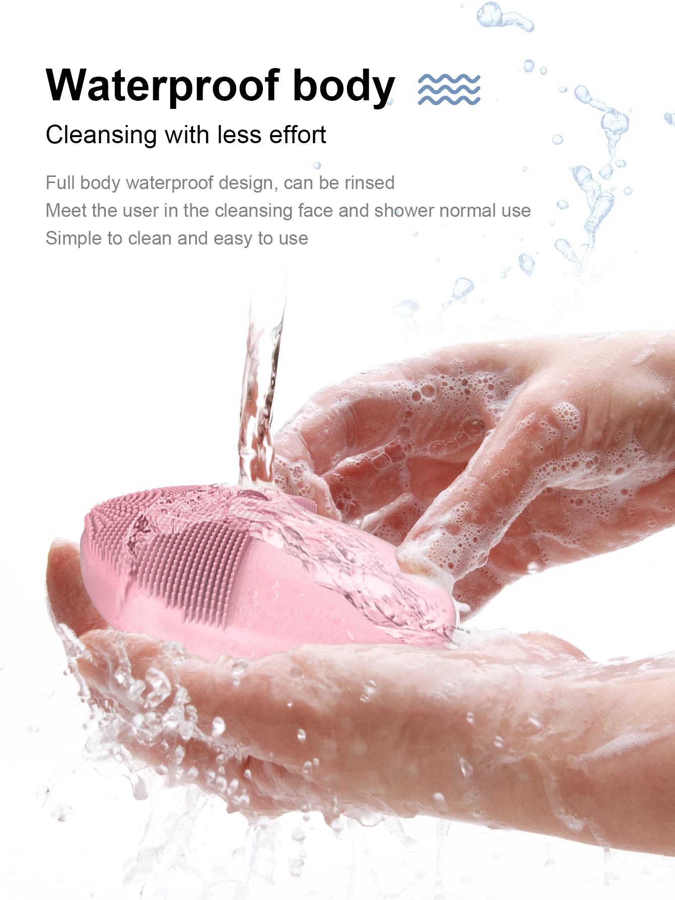 Electric Facial Cleansing Brush – Deep Pore Cleaning, Silicone Beauty Brush with Sound Wave Vibration Massage