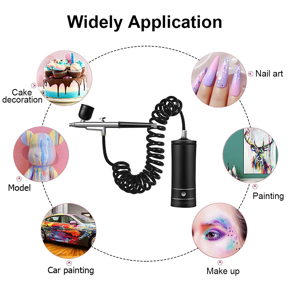 Portable Airbrush & Compressor | Nail Art, Cake Painting & Crafts