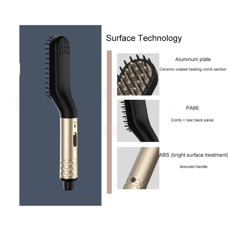 Hot Comb Straightener Electric Negative Ion Heating Comb For Men Beard