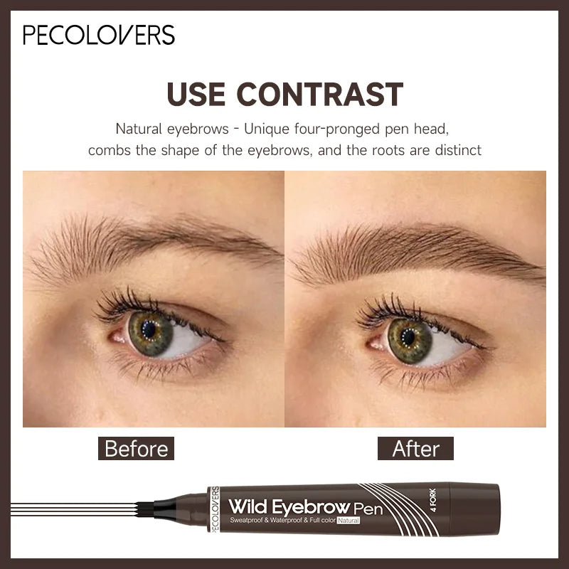 4-Point Eyebrow Pen – Long-Lasting Waterproof Liquid Microblading Tattoo Pencil for Natural Brows