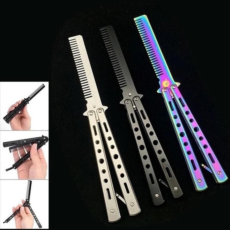 Swing Comb Stainless Steel Folding Butterfly Comb Novice - 1 Piece