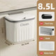 8.5/12L Wall-Mounted Hanging Trash Can with Lid - Kitchen Cabinet Door, Bathroom, and Toilet Wastebasket