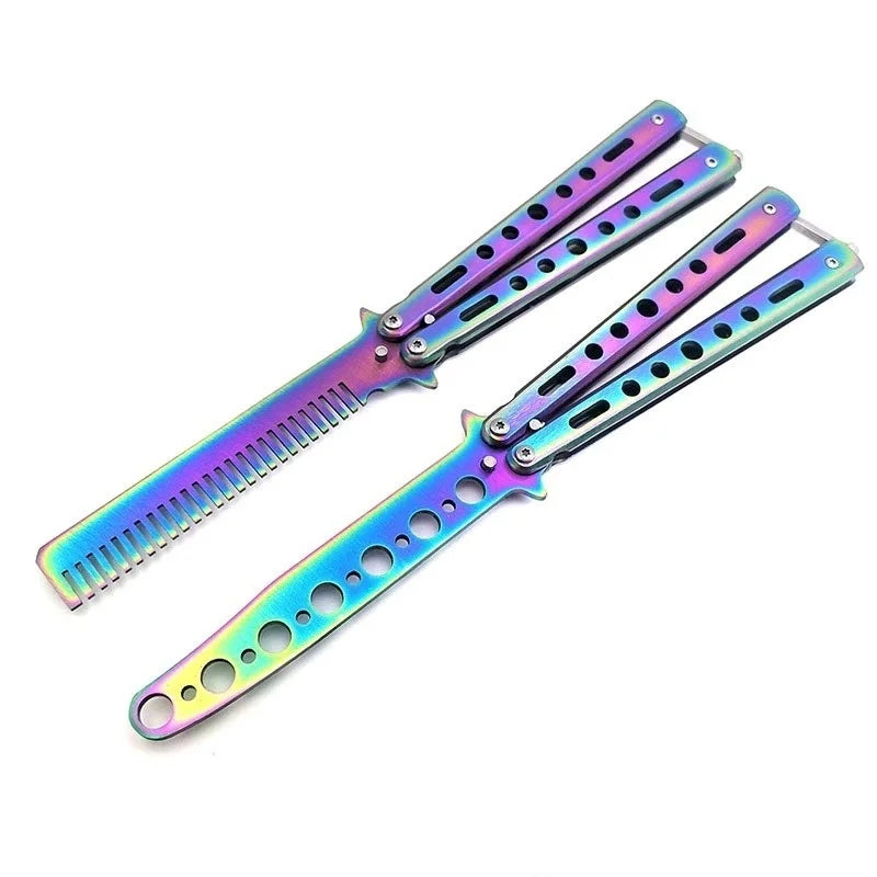 Swing Comb Stainless Steel Folding Butterfly Comb Novice - 1 Piece