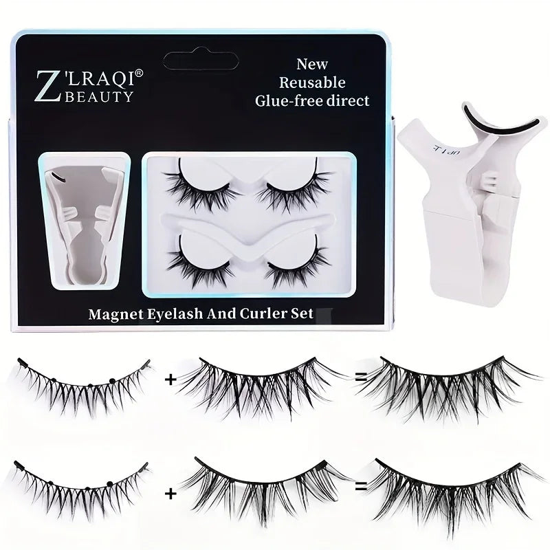 Magnetic Eyelashes Set – Natural Look, Reusable Double Pairs with Quick Installation, No Glue Needed