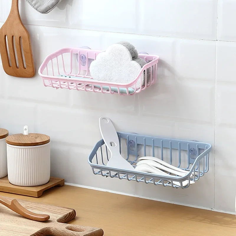 Multifunctional Suction Cup Dish Sponge Holder – Hanging Storage Rack for Kitchen