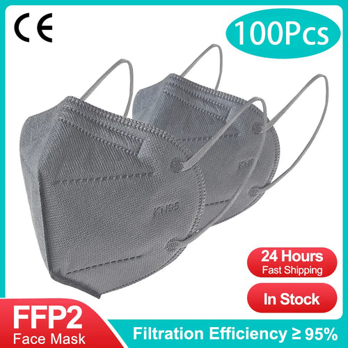 Mascarillas fpp2 Black KN95 CE Certified FFP2 face mask/10-200PCS