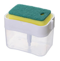 Automatic Liquid Dispenser Dishwashing Brush – Kitchen Soap Dispenser with Scouring Cloth for Efficient Cleaning