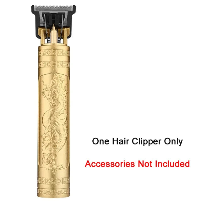 Vintage T9 Hair Clipper – Electric Rechargeable Hair Cutting Machine, Professional Men’s Shaver & Barber Trimmer (Dragon/Buddha Design)
