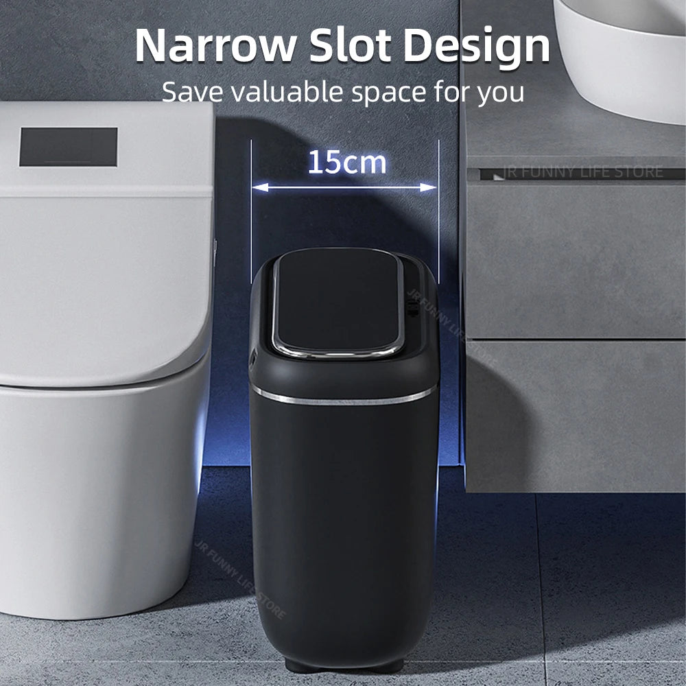 14L Bathroom Smart Sensor Trash Can - Automatic, Waterproof & Charging Wastebin