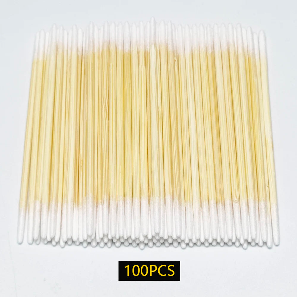 Microblading Cotton Swabs with Wooden Sticks – Dual-Ended Pointed Tip Applicators for Makeup Removal & Precision Use (7mm)