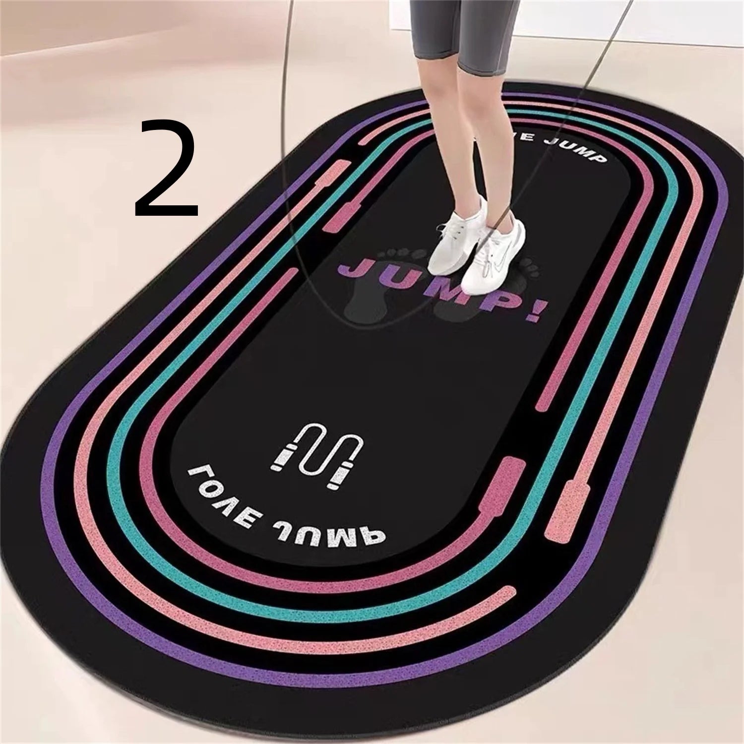 Home Fitness Floor Mat – Shock Absorbing, Sound Insulating & Non-Slip Mat for Skip Rope Workouts