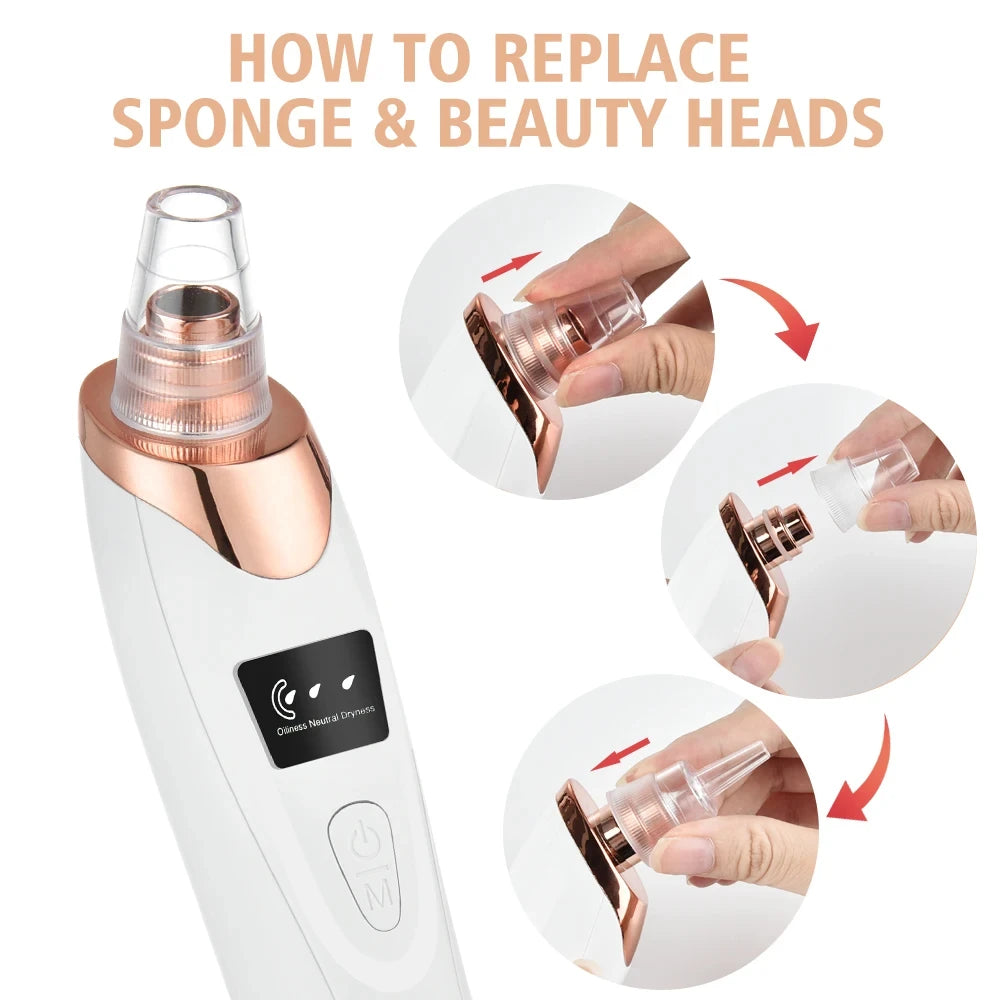 Electric Blackhead Remover | Vacuum Facial Cleaner for Deep Pore Cleansing & Black Spot Removal