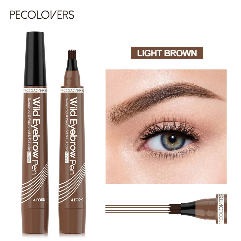 4-Point Eyebrow Pen – Long-Lasting Waterproof Liquid Microblading Tattoo Pencil for Natural Brows