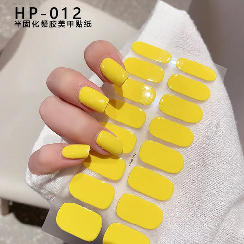 5D Full Cover Nail Stickers | UV Semi-Cured Gel Nail Wraps (16 Tips)