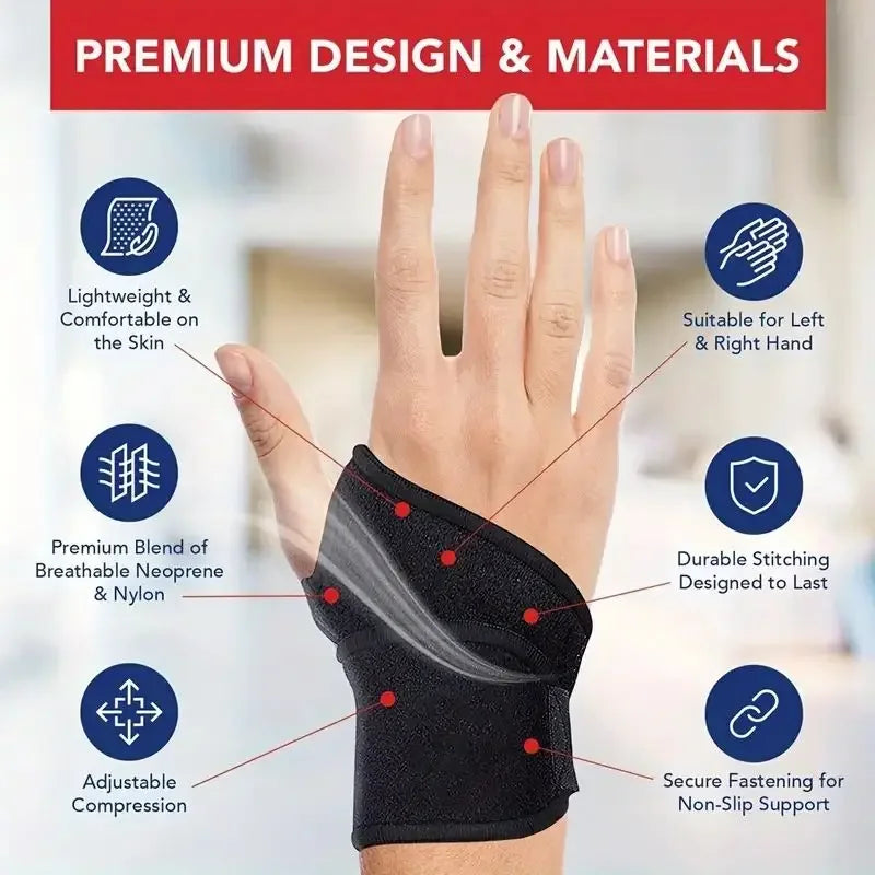 Adjustable Wrist Brace | Support Wrap for Pain Relief & Stability