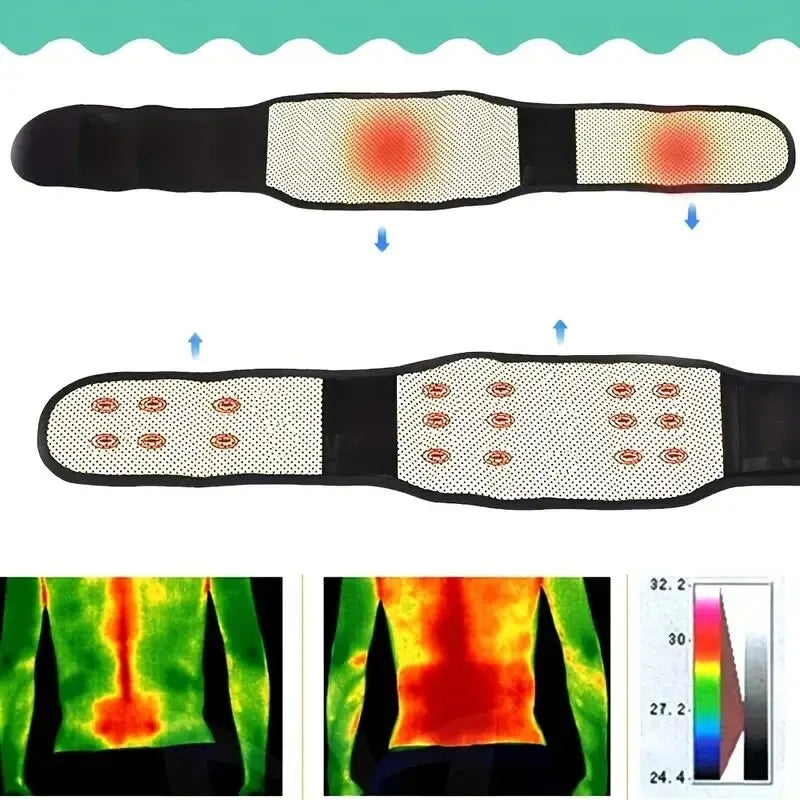 Adjustable Self-heating Magnetic Therapy Back And Waist Support 1pc