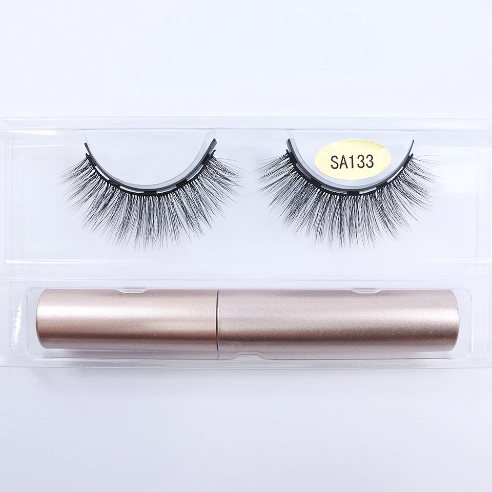 REDSIREN Magnetic Lashes & Eyeliner Kit – Reusable Magnetic False Eyelashes with 5 Pairs & 1 Tube Eyeliner