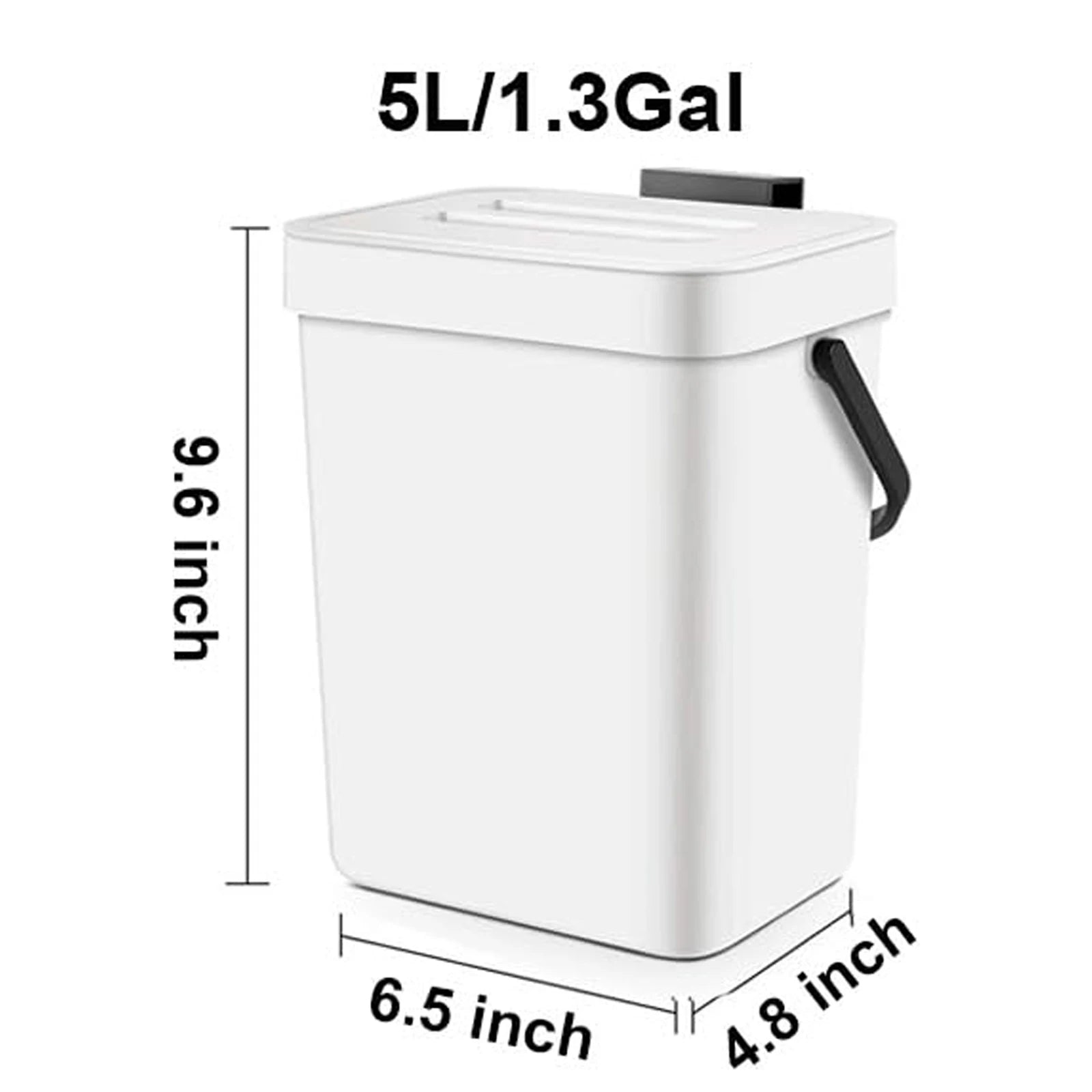 Small Plastic Trash Can - Hanging Trash Bin for Kitchen & Bathroom