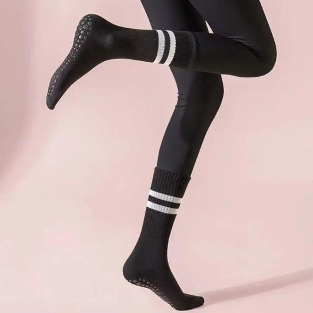 8 Colors Sports Socks Cotton Mid-tube Bottom Professional Non-slip Silicone Indoor Fitness Socks Gym Dance Pilates Yoga Socks
