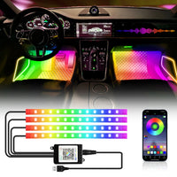 Neon 48/72 LED Car Interior Ambient Foot Light with USB Wireless Remote & Music App Control - Auto RGB Atmosphere Decorative Lamps