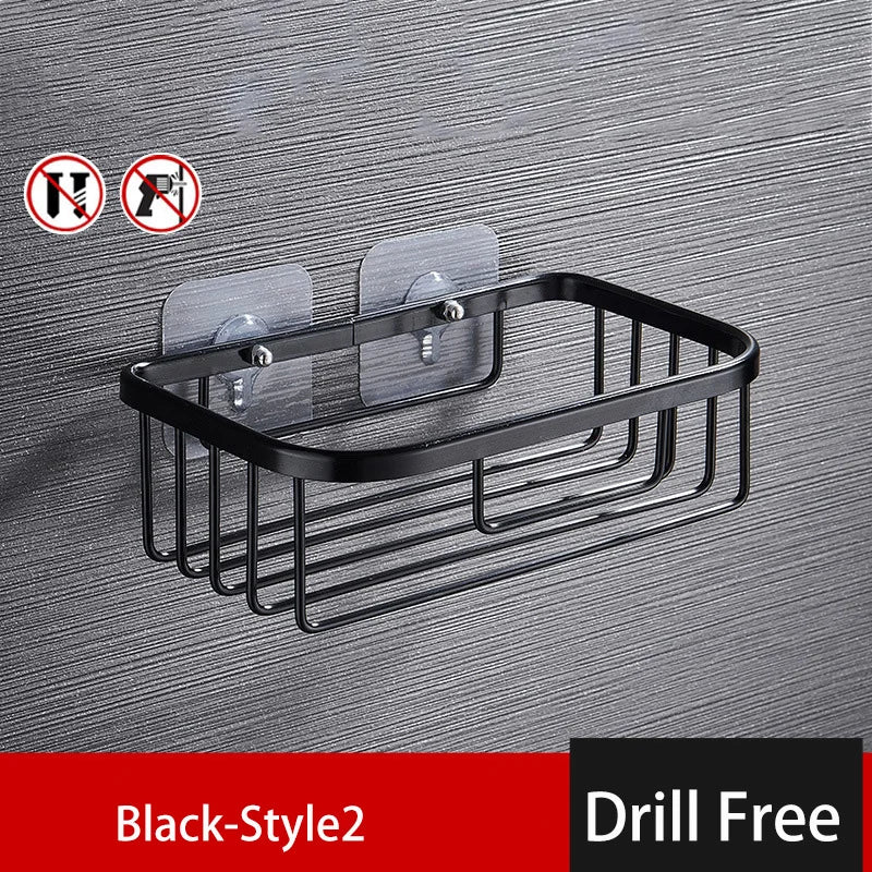 RustProof Space Aluminum Wall Mounted Shower Shelf with Suction Cup