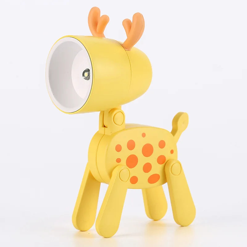 LED Night Light - Mini Folding Desk Lamp, Cute Pet Lights (Dog & Deer) Portable Night Light, Ideal Gift for Students and Living Room Decor