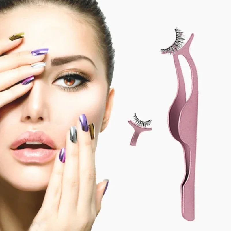 False Eyelash Tweezers & Curler - Lash Applicator & Extension Tool