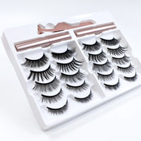 Magnetic Lashes Kit – 5 Pairs Reusable Magnetic False Eyelashes with Eyeliner & Applicator for Natural Look