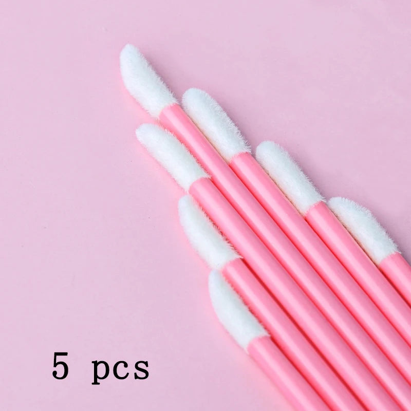 Disposable Makeup Brushes - Lip & Eyelash Applicators (5/50/100 Pcs)